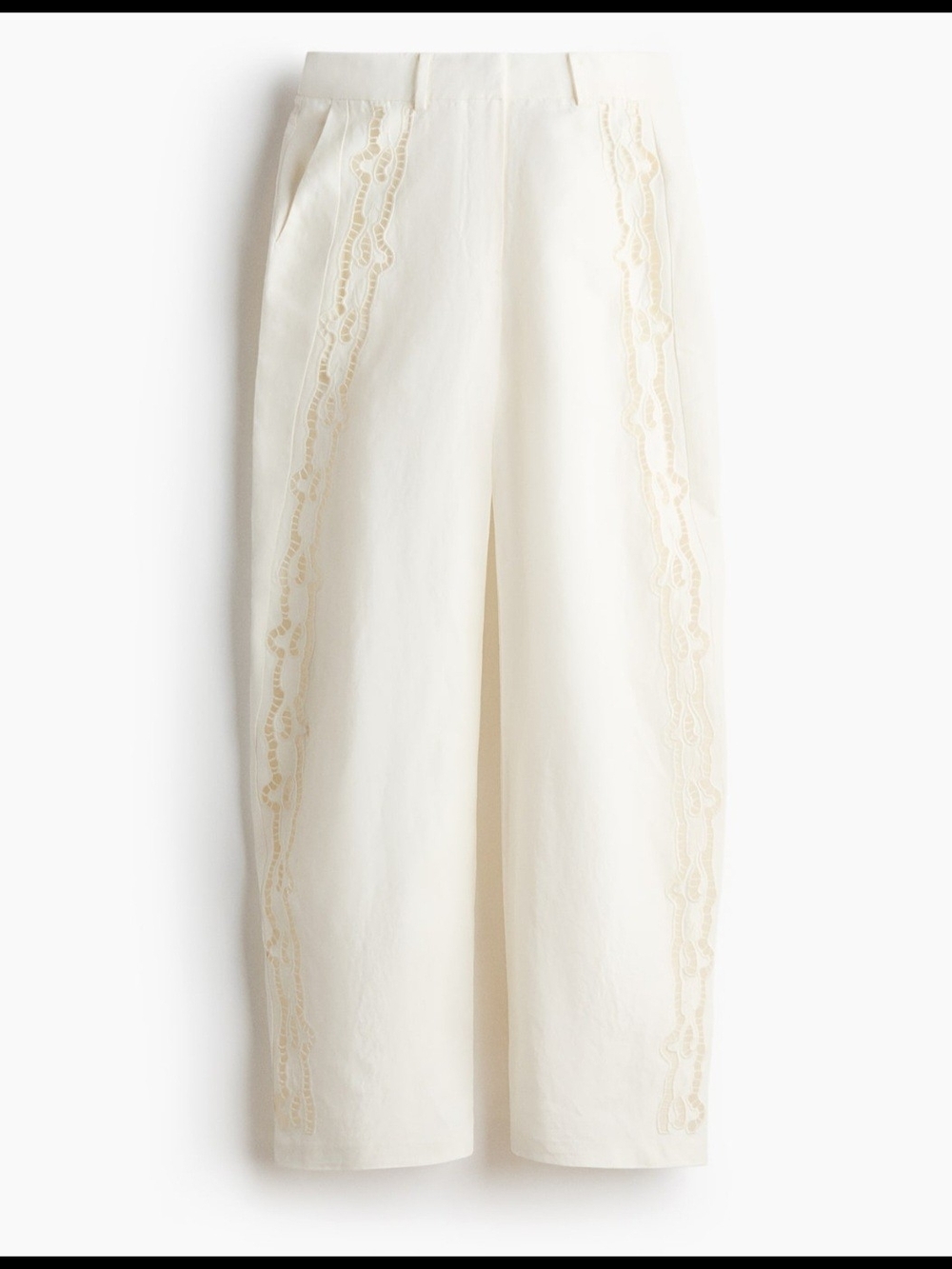 H&M Linen Blend Barrel Trousers